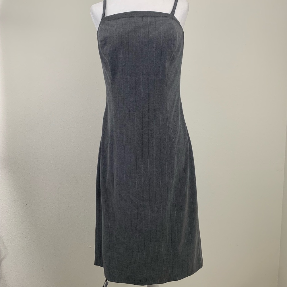 Express Stretch Gray Striped Dress